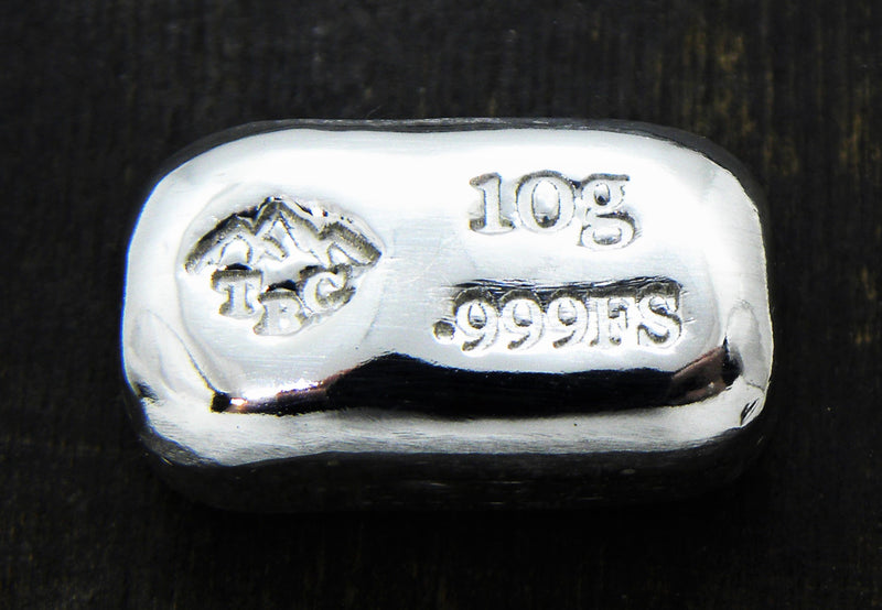 10g Hand Poured Fine Silver Bar .999 - Tasmanian Bullion Company